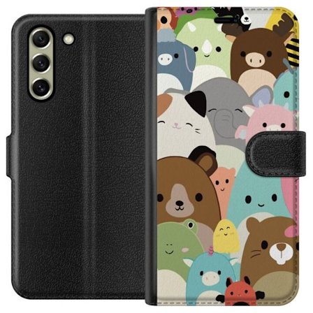 Kompatibelt Plånboksfodral till Samsung Samsung Galaxy S21 FE 5G Samling av söta djur i kawaii-stil med mjuka former, milda färger och vänliga ans