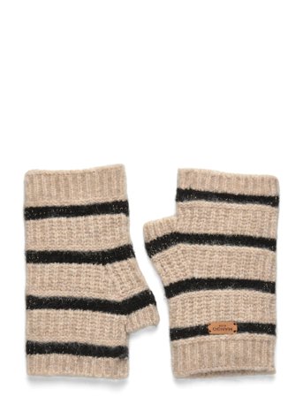 Striped Knit Gloves Beige Mango