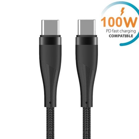 100W USB-C till USB-C PD Snabbladdningskabel – För iPhone 17/16/15, Samsung & Laptop/MacBook