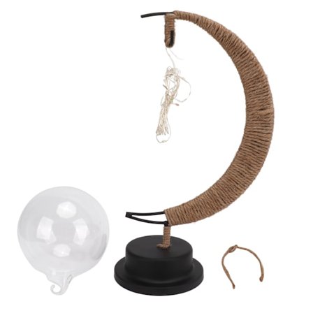 Värillinen LED-kuupallo mallinnuslamppu hamppuköysi taottu hieno kestävä kuun muotoinen valo