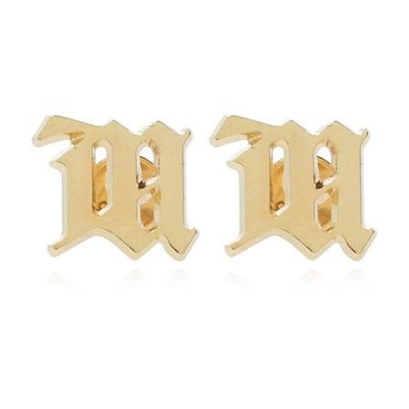 Misbhv, Earrings with logo Geel, Dames, Maat:ONE Size,Zilver