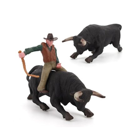 2 stk. Utdanningsmodeller av okser i tyrefekting