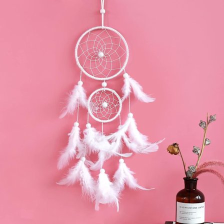 Håndlaget drømmefanger med fjær Vintage hjemmedekor Drømmefanger soverom hengende ornament, beste gave