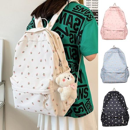 Casual Printed High School College Student Backpack Large Capacity Schoolbag For Girls Travel Backpack