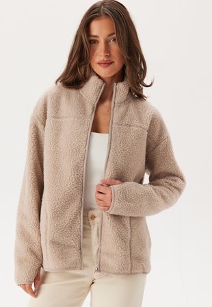 Pieces Pcsadia Ls Teddy Jacket Noos Silver Gray Tøj