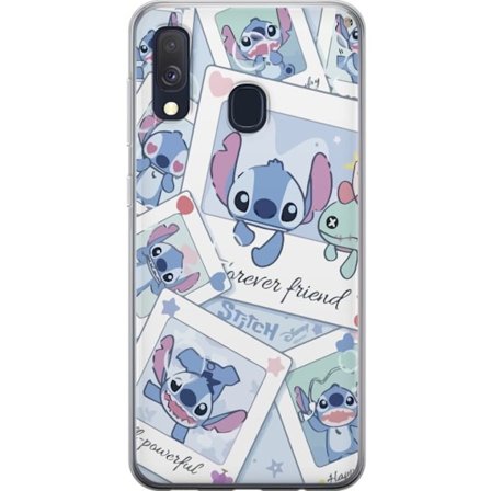 Yhteensopiva Puhelinkuori Samsung Galaxy A40 Unelmoivat pilvet vaaleanpunaisina, lila ja sinisen sävyissä, kimaltelevine tähtineen ja pehmeän satumais