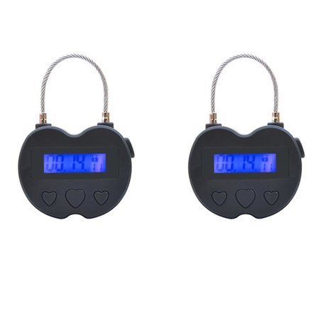2x Smart Time Lock LCD-skjerm Time Lock USB-oppladbar midlertidig timerlås Reise elektronisk