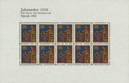 Danmark 1982 - julmärkeark 1920 - Nytryk - Postfrisk