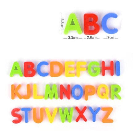 Magnetiske bogstaver til småbørn - Plastik alfabet ABC køleskabsmagneter Børn Store bogstaver Symboler til køleskab (26 stk) 26 stk Magnetiske 