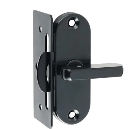 90 graders skydedørslås rustfrit stål buet spænde - Sort