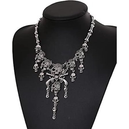 Vintage kreativ Halloween-skalle halsband kedja smycken kvinnor P