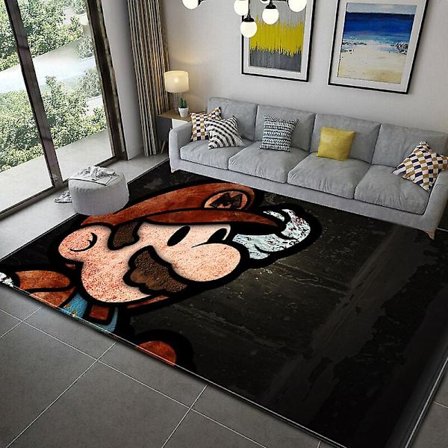 3D Tegneserie Super Mario Trykt Stue Soverom Teppe Krypende Gulvmatte 7