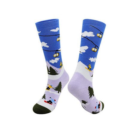 Tykk skistrømpe for barn – Lange frottésåle vinterstrømper for utendørssport