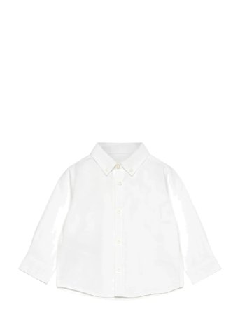 Mango Oxford Cotton Shirt - White - 4-5