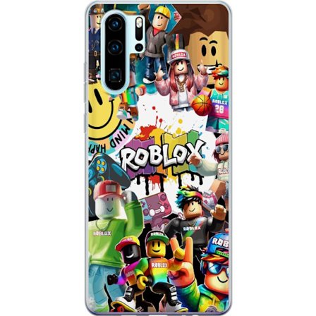 Kompatibelt Mobilskal till Huawei Huawei P30 Pro Roblox graffiti-kollage med färgglada karaktärer, livliga mönster och energiska element i en urban