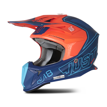 Casco Cross Just1 J18 Mips Vertigo Blu-Bianco-Arancio Fluo 2XL 63-64cm