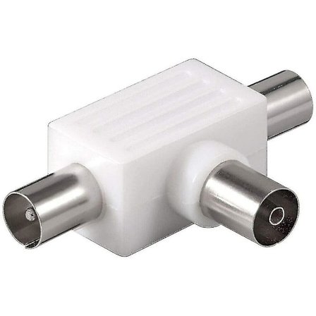 Antennfördelare - Adaptor TV Satellitantennfördelare 2-vägs Koaxial 2 x Hane till Hona