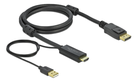 Delock video/lydkabel - DisplayPort / HDMI - 1 m