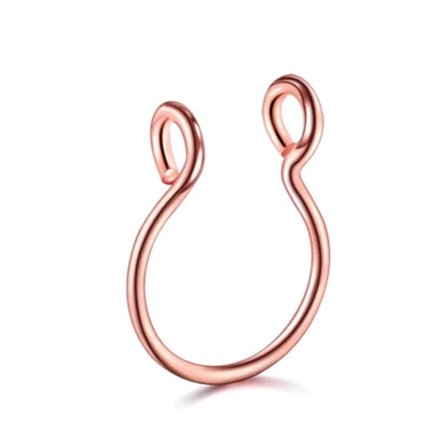 Fake Nose Ring Septum Piercing Clip-On Rose Gold