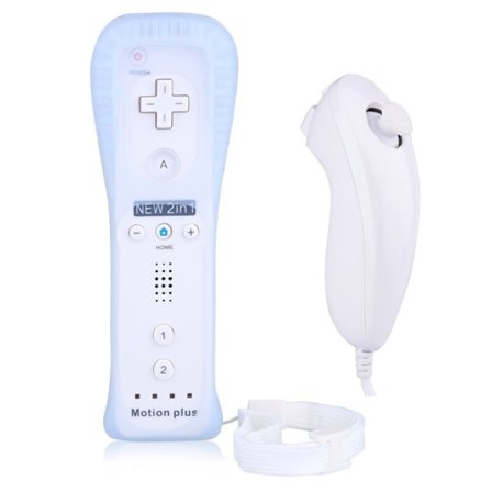 1 sæt hvide 2 i 1 controllere til Wii, Nunchuck-controller, Re