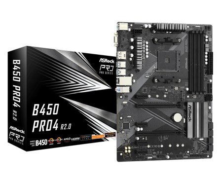 ASRock B450 Pro4 R2.0 - hovedkort - ATX - Socket AM4 - AMD B450