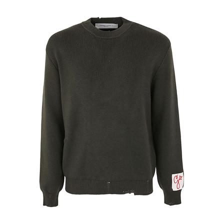Golden Goose Round-neck Strik Grøn, Herre Strik
