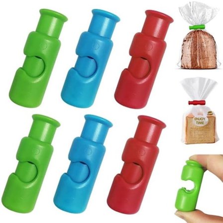 Poseklemmer, lommeklemmer til opbevaring af mad, forseglingsklemmer til snacks og brød, klemklemmer og mange andre stilarter er tilgængelige.