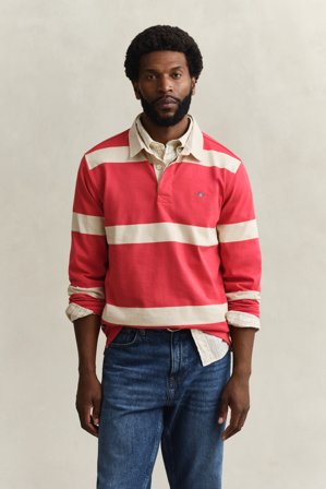 GANT Herren Gestreiftes Rugger (XL) Weiß