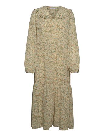 Evette Ls Dress Aop Green MOSS COPENHAGEN
