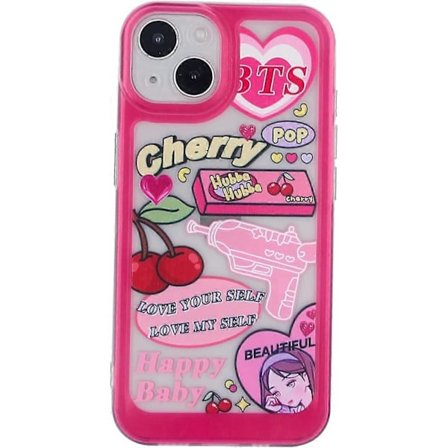 Blommig Telefonfodral Kompatibelt med iPhone 12, Sött Estetiskt Klart Tulpan Telefonfodral för Kvinnor Flickor Tjej Illustration iphone 12 fodral