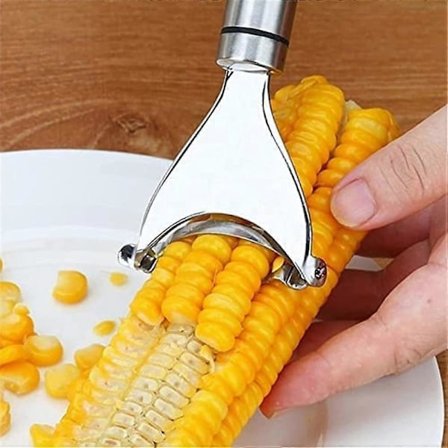 Magic Corn Peeler i Rustfrit Stål - Praktisk Majs Afskaller Værktøj Til Køkkenet, Majs Afskaller Til Majs På Kolben, Majs Afskaller Fra