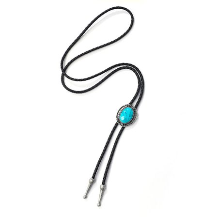Jade Halsband Män Cowboy Halsband Emerald Bolo Tie Vintage Bolo Slips Läder Bolo Tie Män