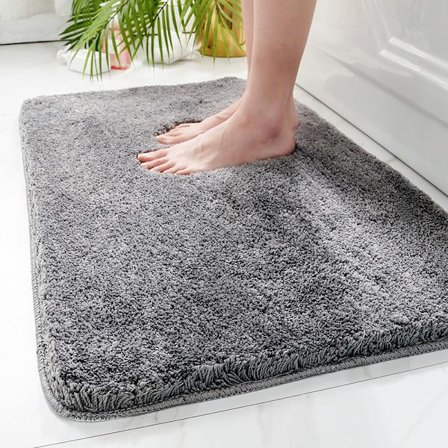 Badeværelsesmåtte i Lava Grå - 40x60cm - til at skabe et badeværelsesmåttesæt - Skridsikker