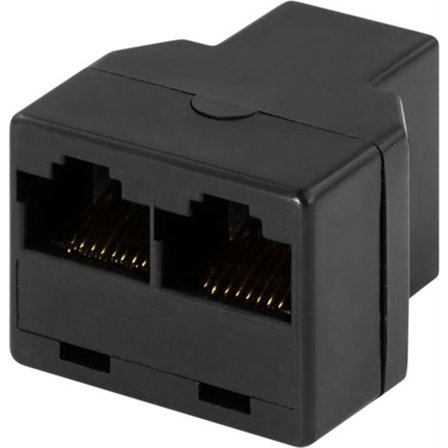 DELTACO Trevägskoppling 8P/8C RJ45, svart