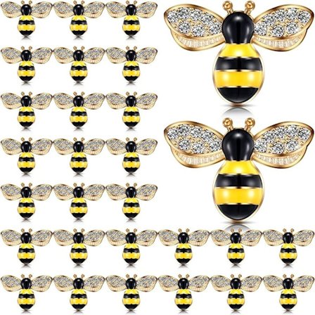 50 st Bee Charms Rhinestone Emalj - on stock
