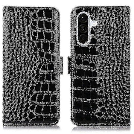 Nyhed til Samsung Galaxy A36 5g Etui Krokodille Tekstur Ægte Ko Læder Telefonpung Cover - Rød