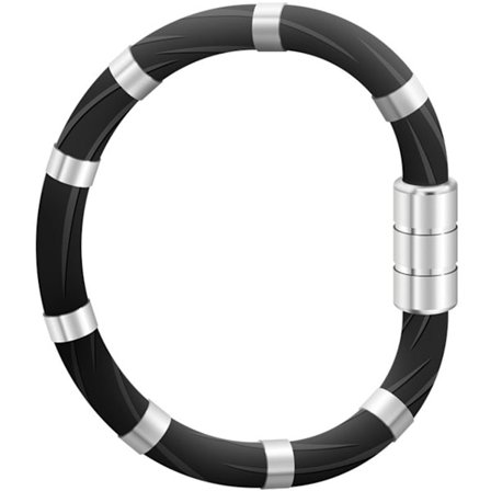 Antistatisk armbånd sort 6x6cm silikone 8-rings design vandtæt sport til vinterløb balancerer styrke eliminerer statisk elektricitet