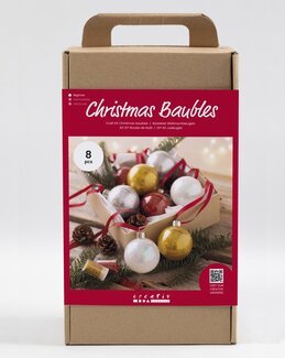 Bastelkit Weihnachtskugeln Glitzer 8-er Pack