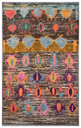 Hand Knotted Moroccan Berber - Afghanistan 88X143 Wool Rug Brown/Black Small