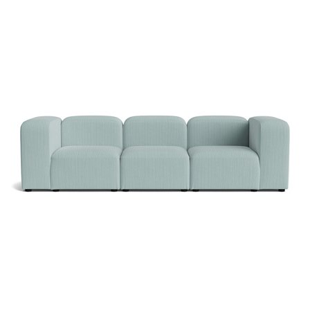 Milo 3-Sitzer-Sofa in Lincoln Pastellblau, modernes Design mit vertikaler Cord-Optik, bequeme Polsterung für Wohnzimmer, Höhe 72cm.