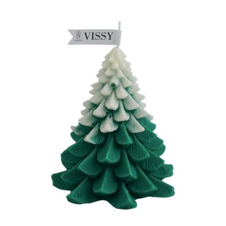 Julljus Xmas träd form Doftljus tänder romantiskt ljus för hemmet Vardagsrum Bordsdekoration Christmas green two-color