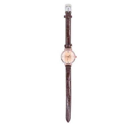 Minimalistisk Klokker for Kvinner, Ultratynn Lærreim, Casual Mote Armbåndsur, Dameur, Enkel Klesklokker, Kvarts Analog Kaffe