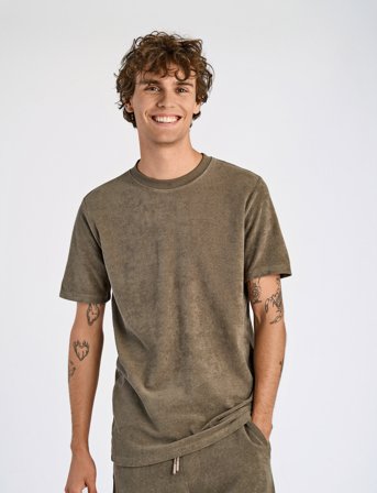 Lindbergh Ss Tee Terry - Brown - M