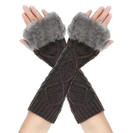 Lange Armvarmere i Faux Pels til Kvinder, Bløde Fingerløse Handsker, Hyggelige Vintertilbehør i Forskellige Farver [DB]