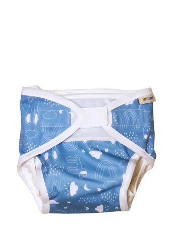 Imse Vimse All-In-One Diaper, S 4-8 Kg, Blue Teddy - Blue - S 4-8KG