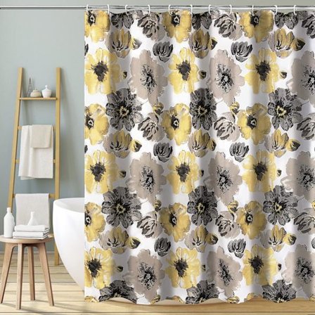 Kylpyhuoneen suihkuverho suuret kukat kukkakuvio vedenkestävä
