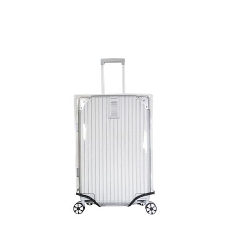 PVC transparent bagageskydd, grått stort kardborreband, 22 tum