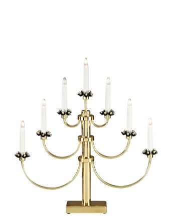 Elljusstake 7 Lj Metal Mässing Home Lighting Christmas Lighting Electric Advent Candlesticks Guld Konstsmide