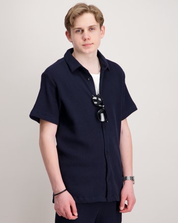 Grunt Alfred Waffle shirt Bleu Chemises Garçon - Kids Brand Store