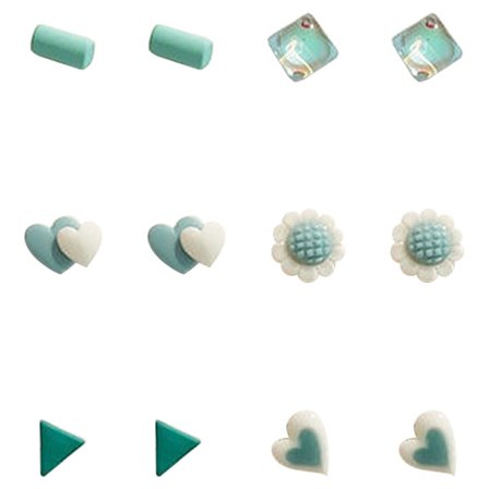 6 par allergivennlige øredobber sett jenter barn godterifarge øredobber sett søte øredobber